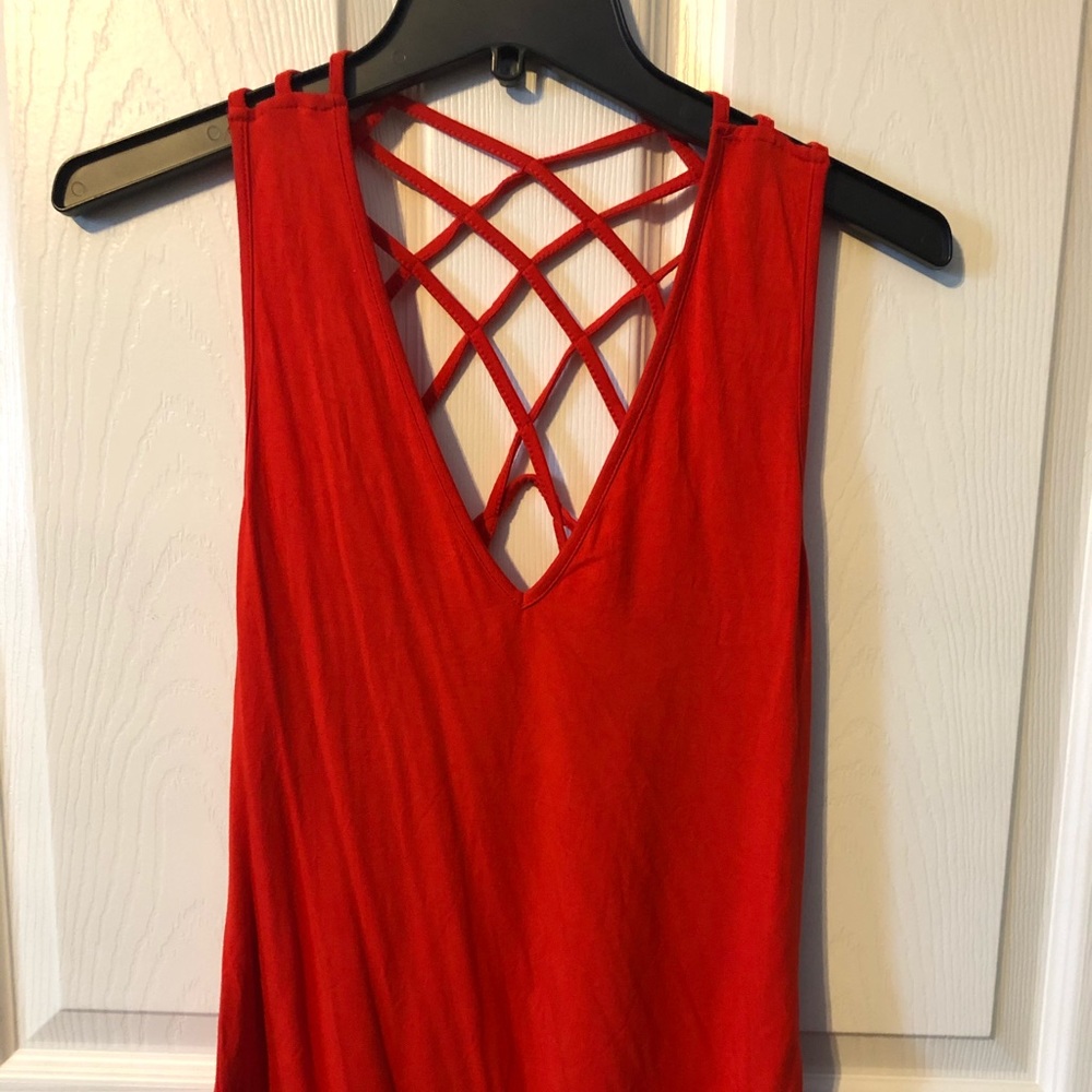 Red strapped Tank